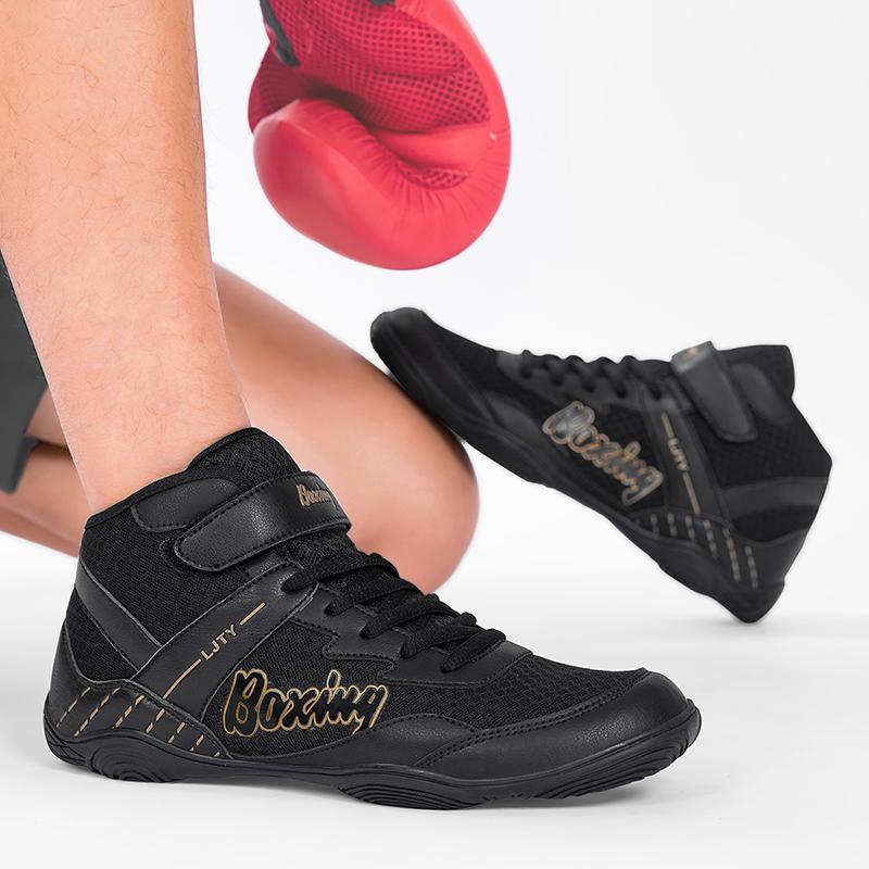 2025 Adult Wrestling Shoes High-Top Boxing Shoes for Men and Women Sanda Fighting Training Shoes Fitness Weightlifting Martial Arts Shoes