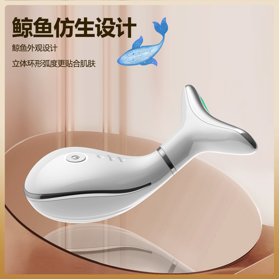 Cross-border New Color Light Neck Beauty Instrument Desalination Neck Pattern Face Massager Micro-current Neck Pull Tightening Beauty Instrument