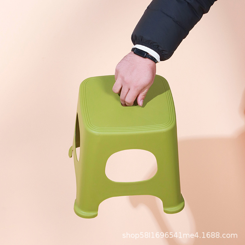 Factory Wholesale Household Plastic Stool Adult Low Stool Living Room Bathroom Stool Thickened Small Square Stool Stackable Shoe Changing Stool