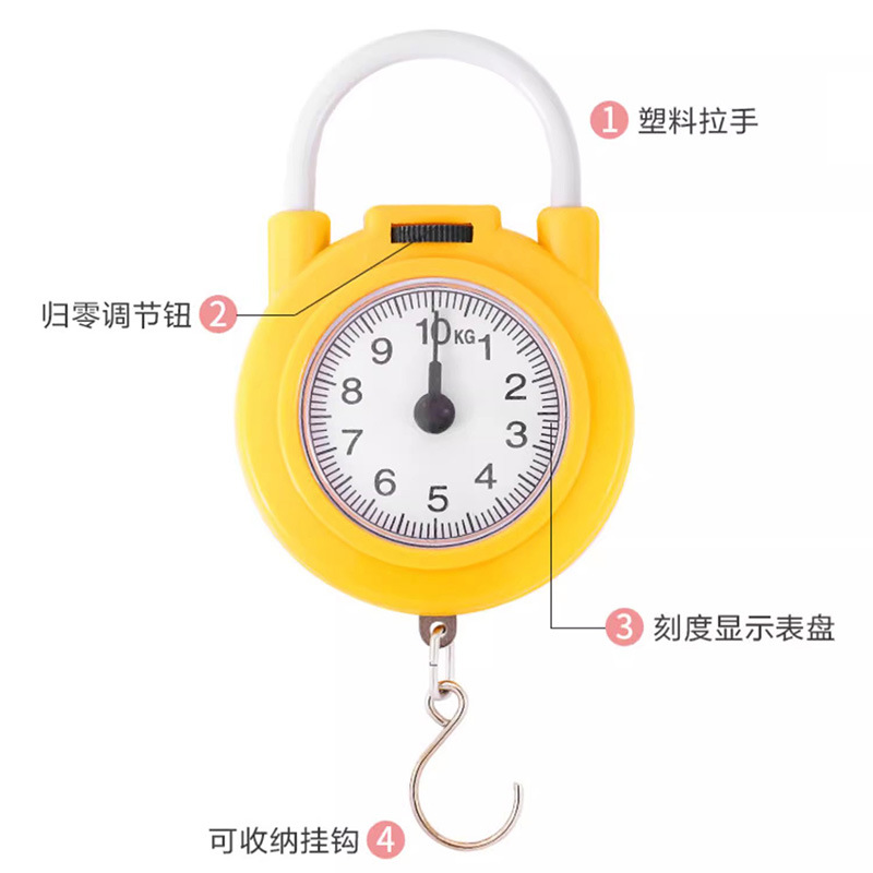 Portable Spring Scale, Multifunctional and Convenient Small Scale, Digital Scale, Household Express Small Portable Scale with Hook Scale