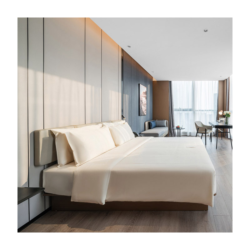 Atour Hotel Full Set of Furniture Guest Room Bedside Table Luggage Table and Chair Standard Bed Shelf Matching Double-Board Bed