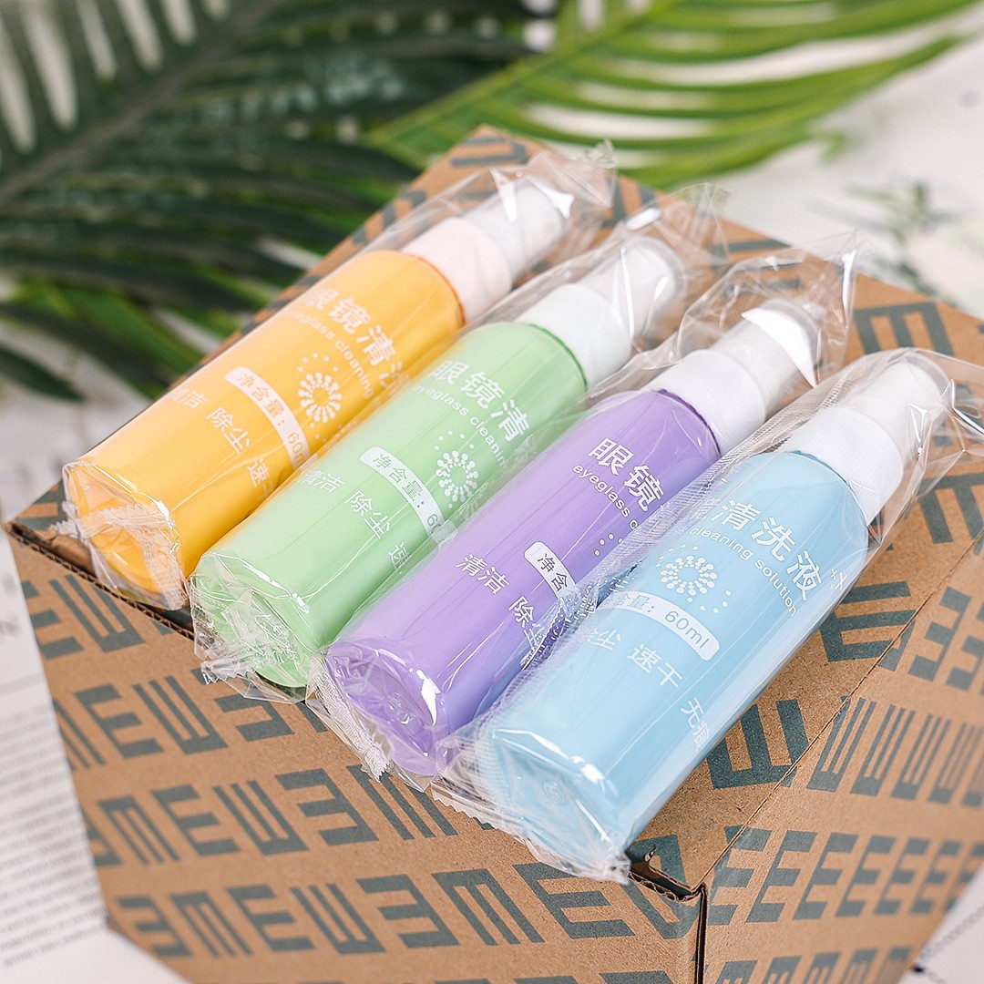 Glasses Cleaning Liquid Wholesale Lens Care Agent Color Bottle Screen Glasses Store Printed Lgo Spot Lens Cleaning Spray