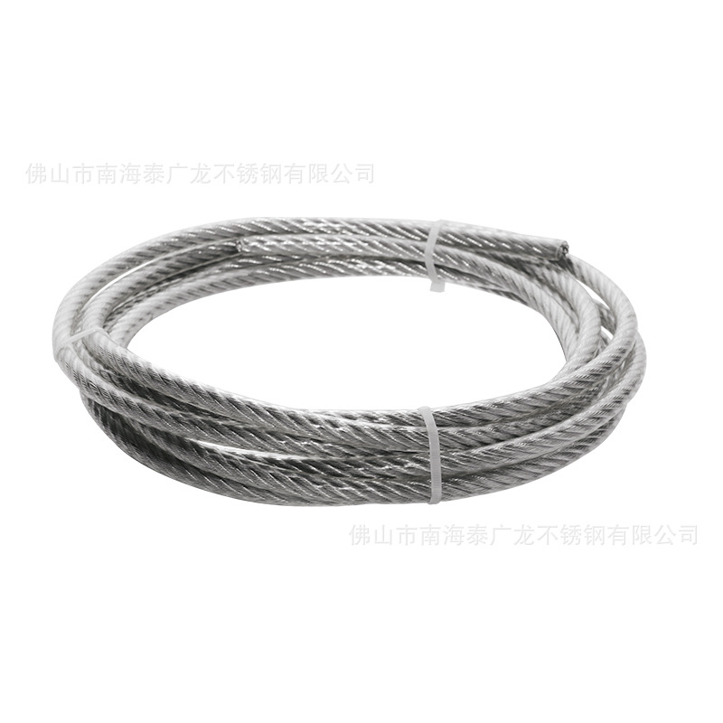 304, 201 stainless steel coated wire rope anti-theft clothesline wear-resistant traction fastening specifications shipped in Guangdong