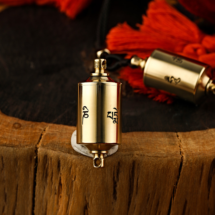 Ci Jian protects the scepter warring wheel pendant paper scripture Manibao pure copper warring cylinder pendant source manufacturer