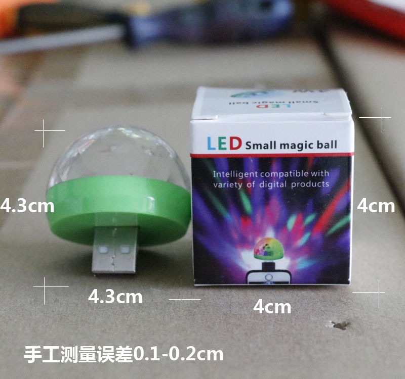 Rgb Stage Light Colorful Car Atmosphere Light Elf Mobile Phone Led Voice-Controlled Light Crystal Disco Magic Ball Light