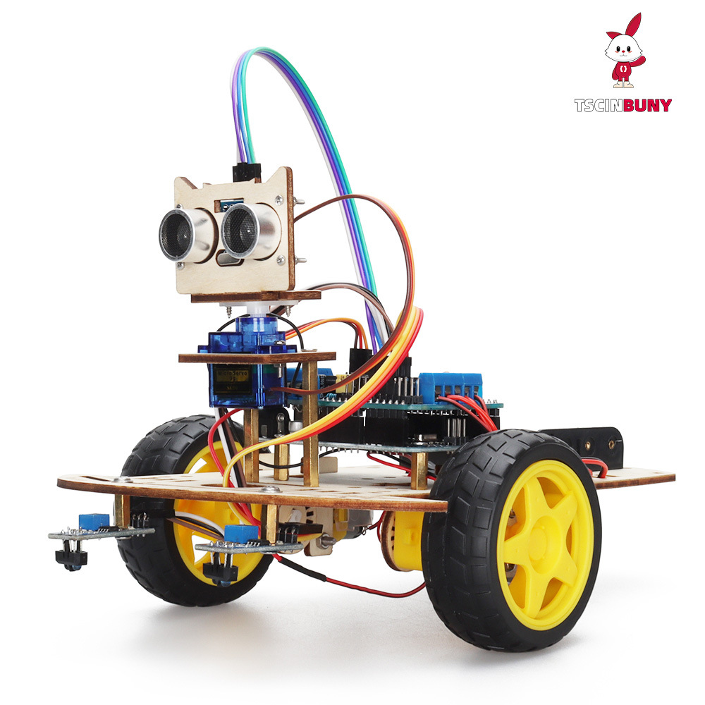 Совместимый с Arduino набор для программируемого умного автомобиля с ультразвуковым датчиком