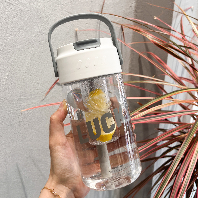 Ins High-Looking Straw Cup Water Cup Student Portable Cup Tea Water Separation Scented Tea Cup Tea Large Capacity