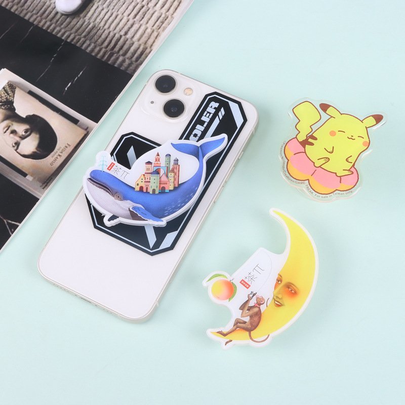 Mobile Phone Airbag Holder Customized Creative Acrylic Cartoon Lazy Glue Retractable Holder Foldableing Mobile Phone Holder