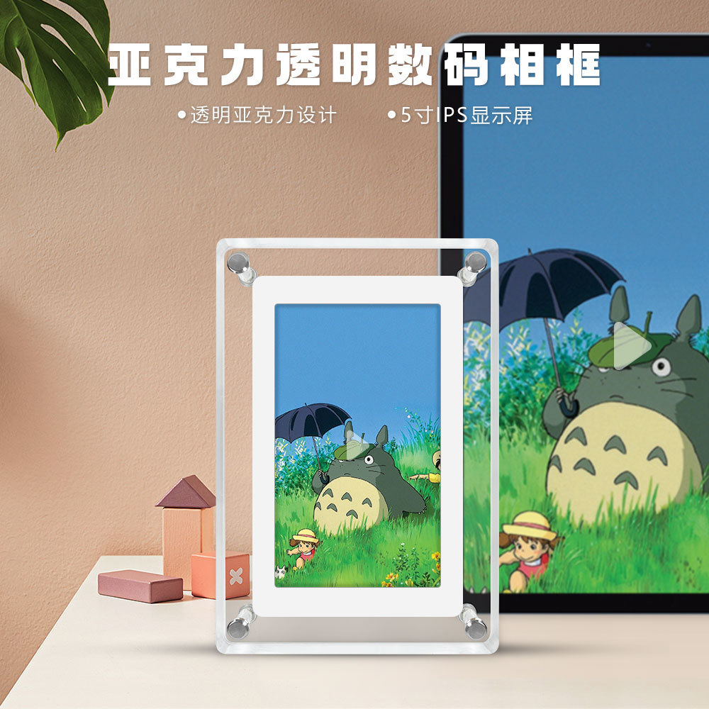 Foreign Trade Cross-Border Promotional Gift 5-Inch 4Gb Acrylic Digital Photo Frame Digital Photo Album Business