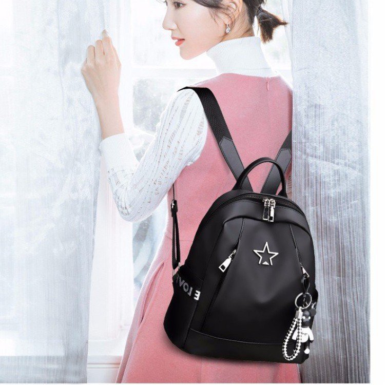 Summer Women's Backpack Casual Backpack Women's Bag Solid Color Nylon Backpack Foreign Trade Fashion Bag Cross-border Wholesale Bag