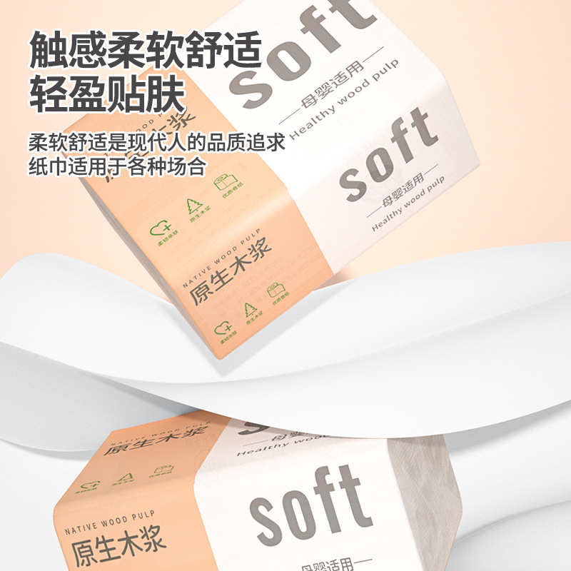 60 Packs of Tissue Paper, Whole Box of Paper Towels, Wholesale Affordable Napkins, Family Size Paper Towels, Toilet Paper for Home Use