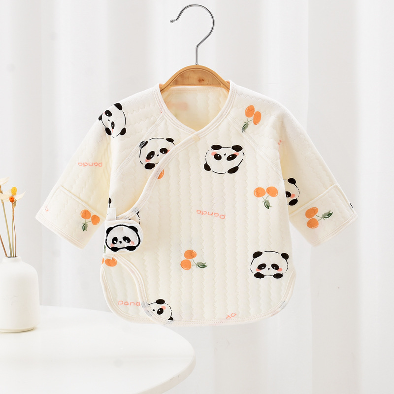 Baby Warm Half-back Clothes Newborn Class A Boneless Monk Clothes 0-3 Months Air Cotton Single Top for Production