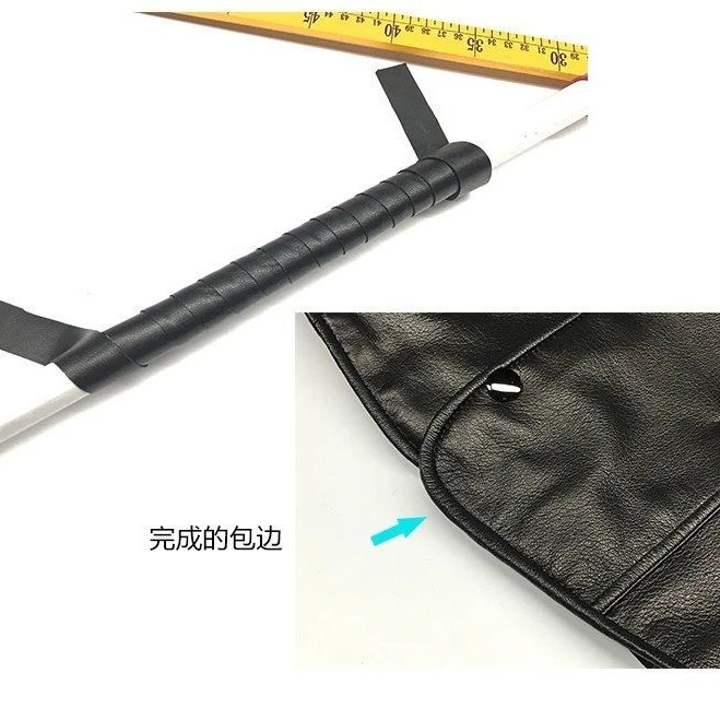 Sheepskin strip black leather edging strip garment placket edging winding handle knife handle accessories manual repair leather strip