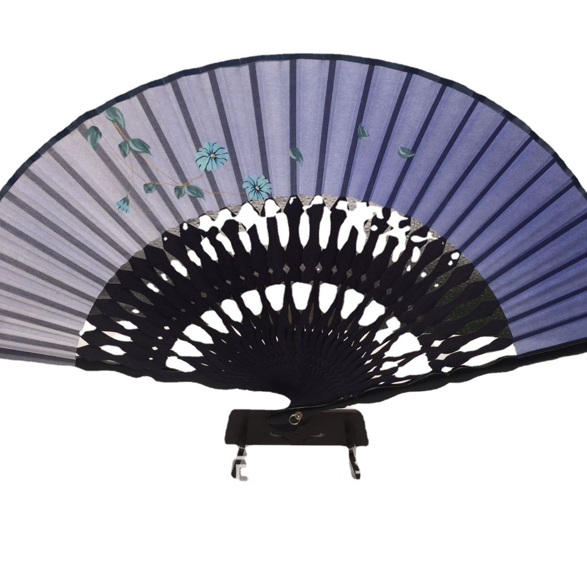 In-Stock Plastic Imitation Mahogany Fan Stand Base Folding Fan Paper Fan Stand Chinese Style Retro Fan Display Stand