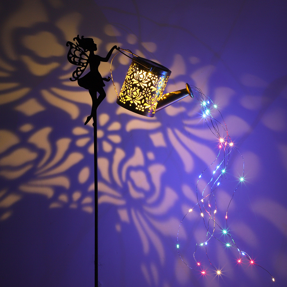 Kettle Angel Solar Light Shepherd Hook Outdoor Patio Decoration