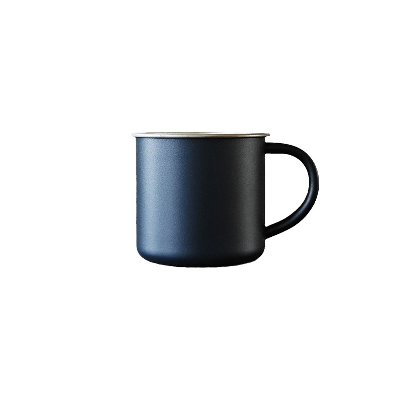 Cross-Border Stainless Steel Coffee Cup 304 Double Steel Tea Cup with Handle Thermos Cup Vacuum Portable Mug with Logo Printed on It