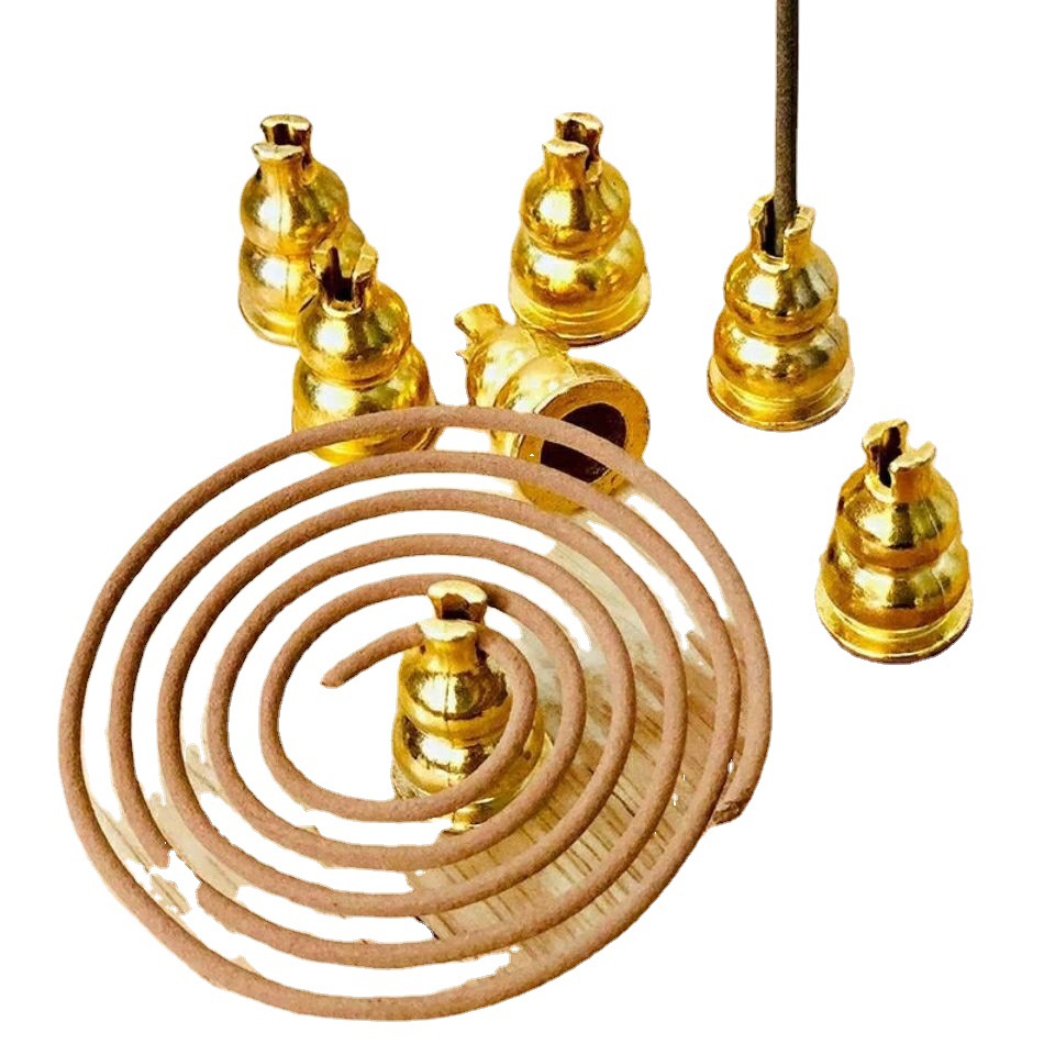 Gourd incense copper plated incense holder coil incense wire incense burner incense holder sandalwood holder household incense duct sandalwood holder incense holder