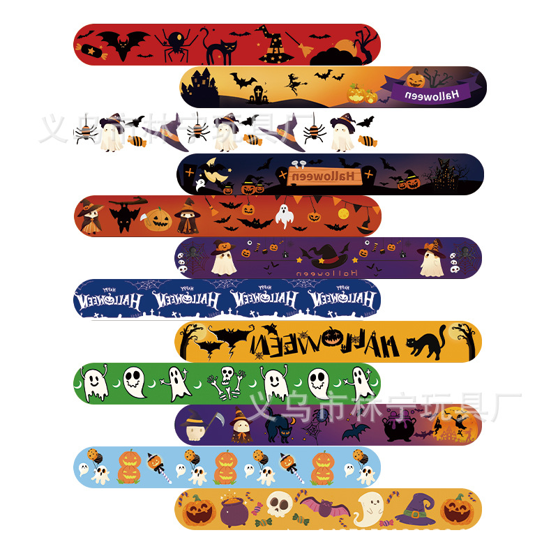 Halloween Snap Ring Halloween Snap Ring Bracelet Ghost Festival Party Snap Ring Bracelet Cartoon Wristband