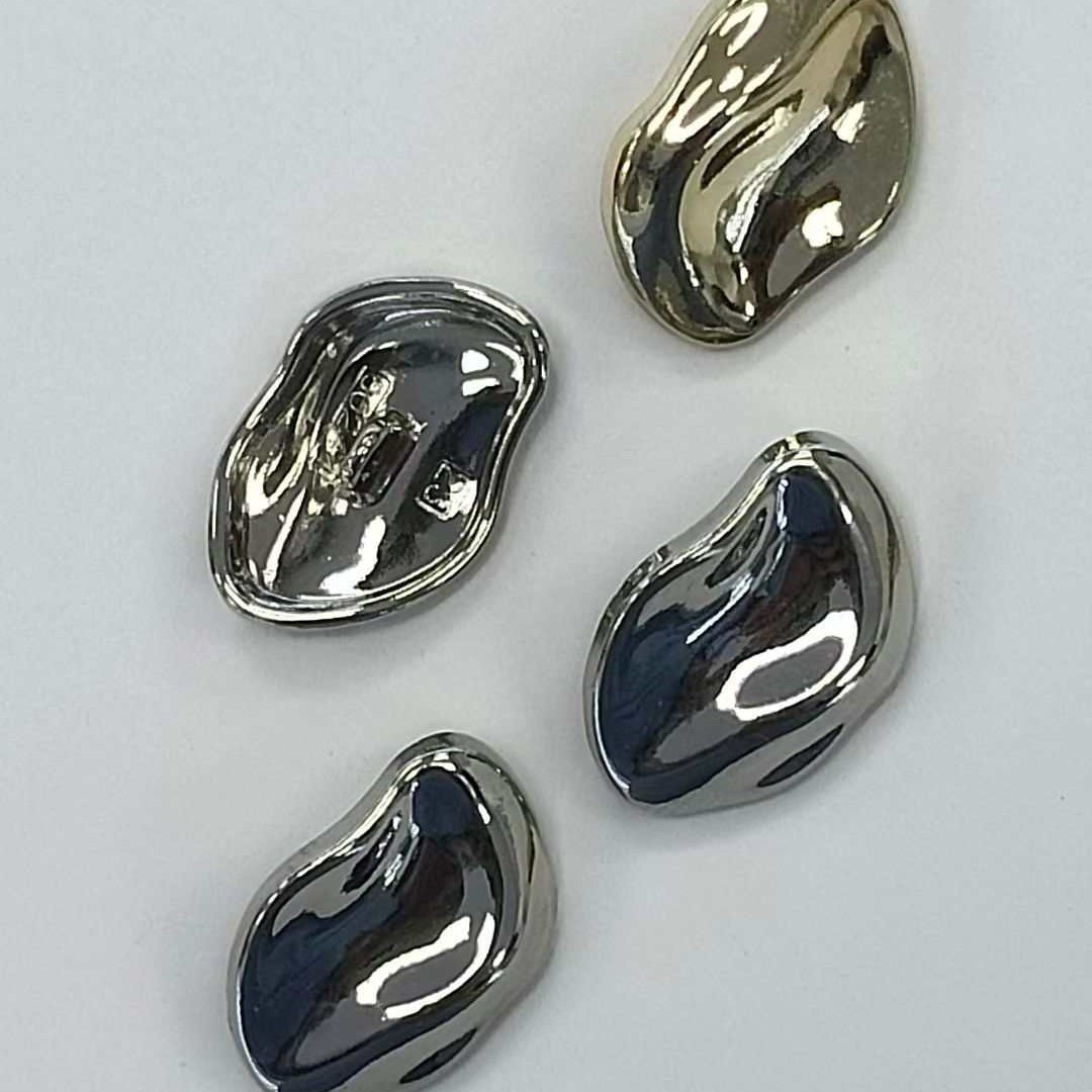 Curved Concave and Convex Surface, Special-Shaped Asymmetrical Small Fragrant Metal Button Top, Coat, Hand-Sewn Button, Exquisite Windbreaker Button