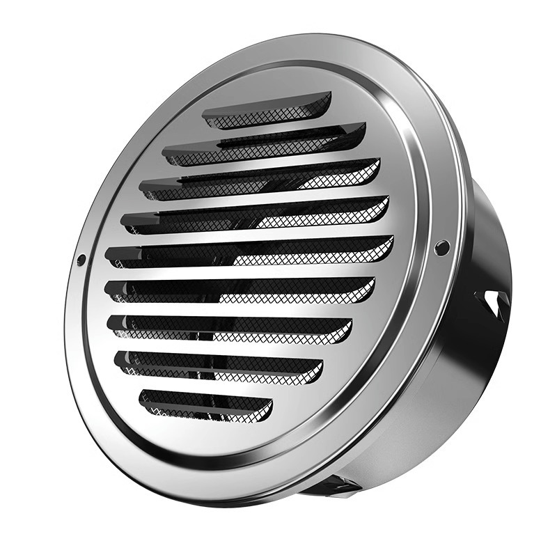 Stainless Steel Flat Mouth Hood Exterior Wall Air Outlet Exhaust Hood Exhaust Outlet Range Hood Exhaust Pipe Ventilation Mesh Cover Wholesale
