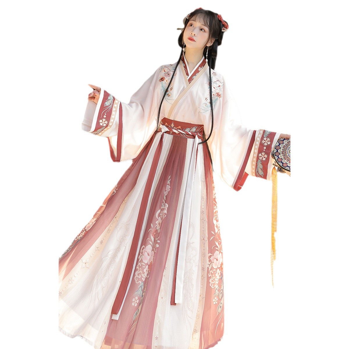 genuine goods Jin-style Hanfu Women's Chinese-style Printed Waist-length Skirt with Collar