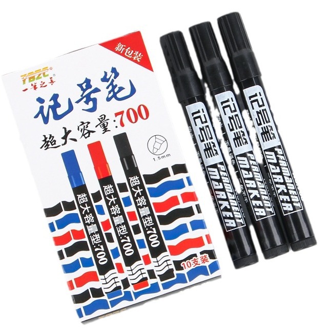 700 Thickened Oil-Based Marker Pen Refillable for Logistics, Large-Capacity Quick-Drying Blue-Black Thick Pen