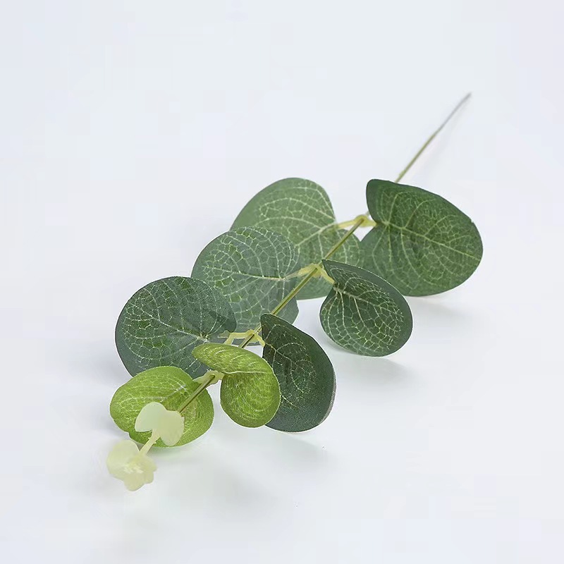 Cross-Border Green Plant Wedding Flower Arrangement Souvenir with Decorative Artificial Flower Single Money Leaf Eucalyptus Leaf Artificial Plant