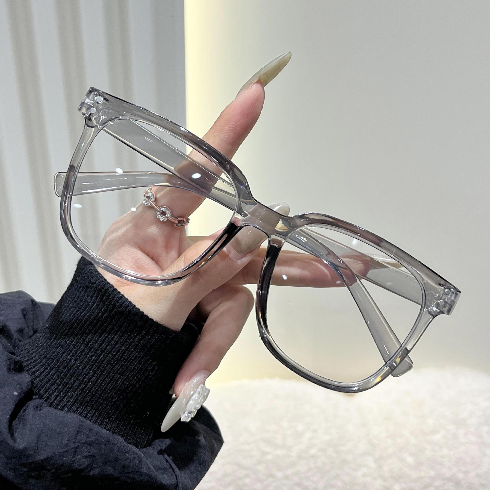 Cross-Border New Style Eyeglass Frames for Women, Korean and Japanese Version, Plain Mirror, Men's Face-Slimming Retro Literary Eyeglass Frames