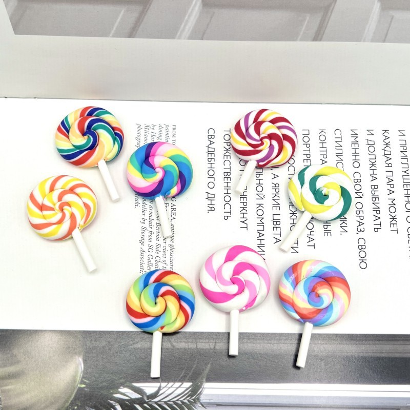 Factory direct soft pottery simulation lollipop cream glue handmade diy jewelry food play accessories micro landscape plug-in