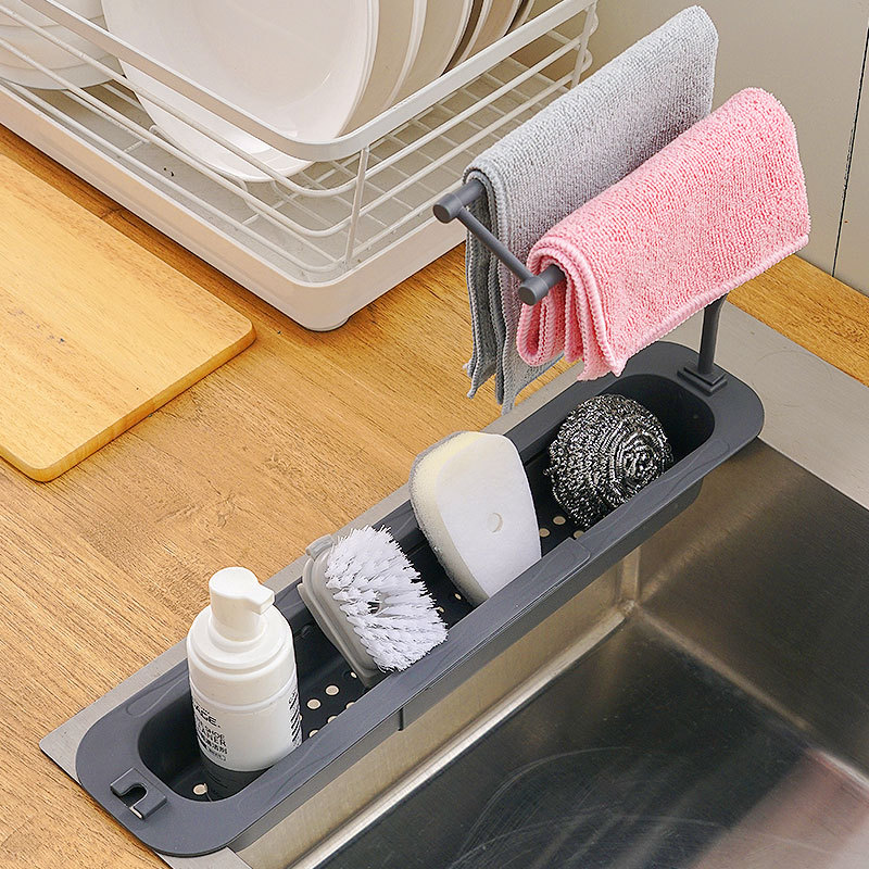 Простая подставка для слива раковины телескопическая без отверстий удобная подставка для полотенец