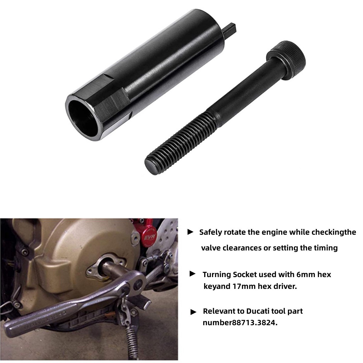 Suitable for Ducati crankshaft rotation tool 1098 1198 1199 1299 848 super motor engine