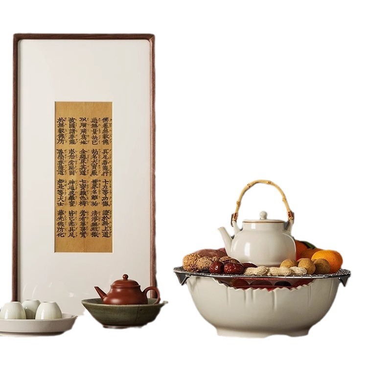 Electric ceramic stove for tea cooking household plug-in complete set Ru kiln ceramic stove simple teapot tea maker Beam Pot suit