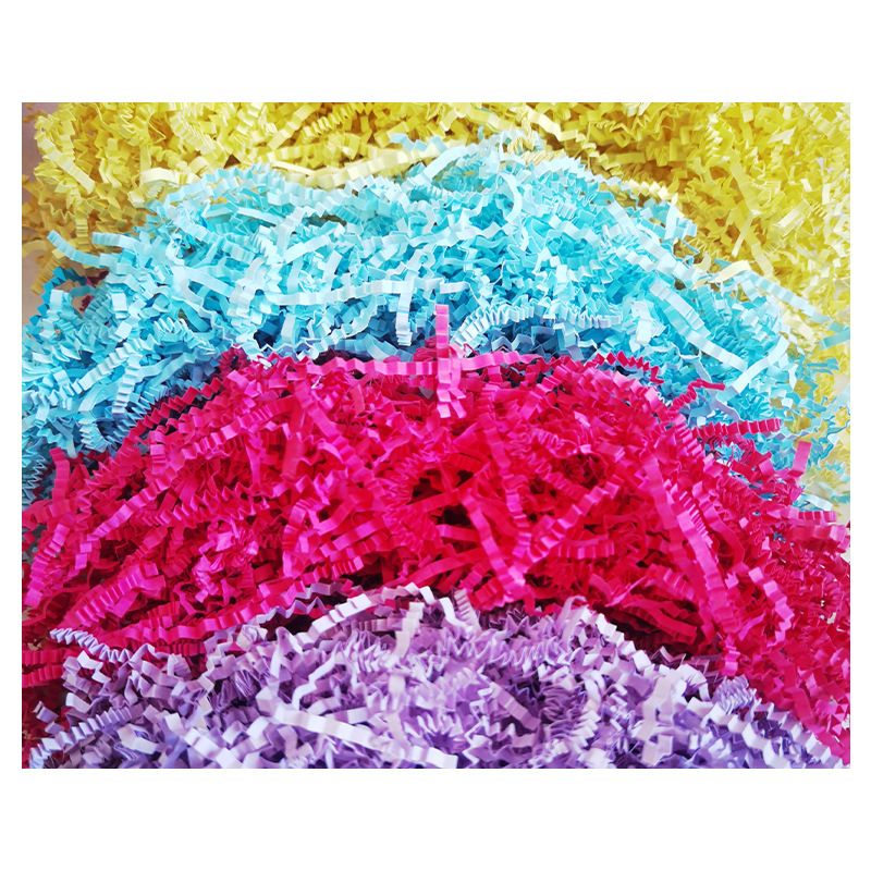 Gift decoration pleated multi-color paper silk wedding gift box raffia factory wholesale filling color shredded paper Silk