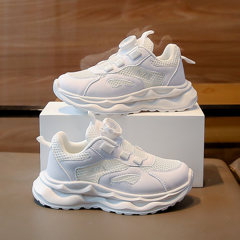 Children's Single Mesh Sports Shoes 25 Summer New Boys' Black Professional Running Shoes Girls' Mesh Shoes School Performance Shoes