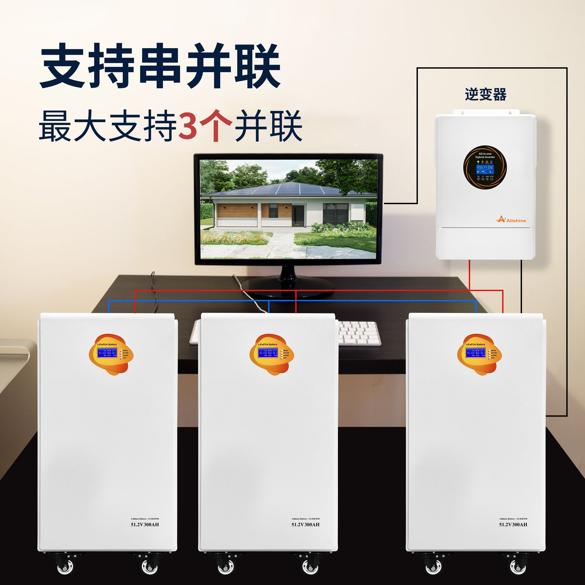 Cross-Border Home Mobile Photovoltaic Energy Storage Battery Large Capacity 15Kw Off-Grid Solar Power Generation System Home Complete Set