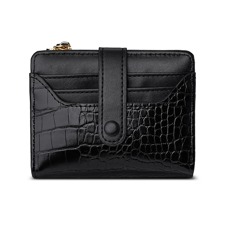 Cross-Border Women's Macaron Short Korean Style Wallet Crocodile Pattern Multi-Card Slot Daily Versatile Fresh Women's Wallet
