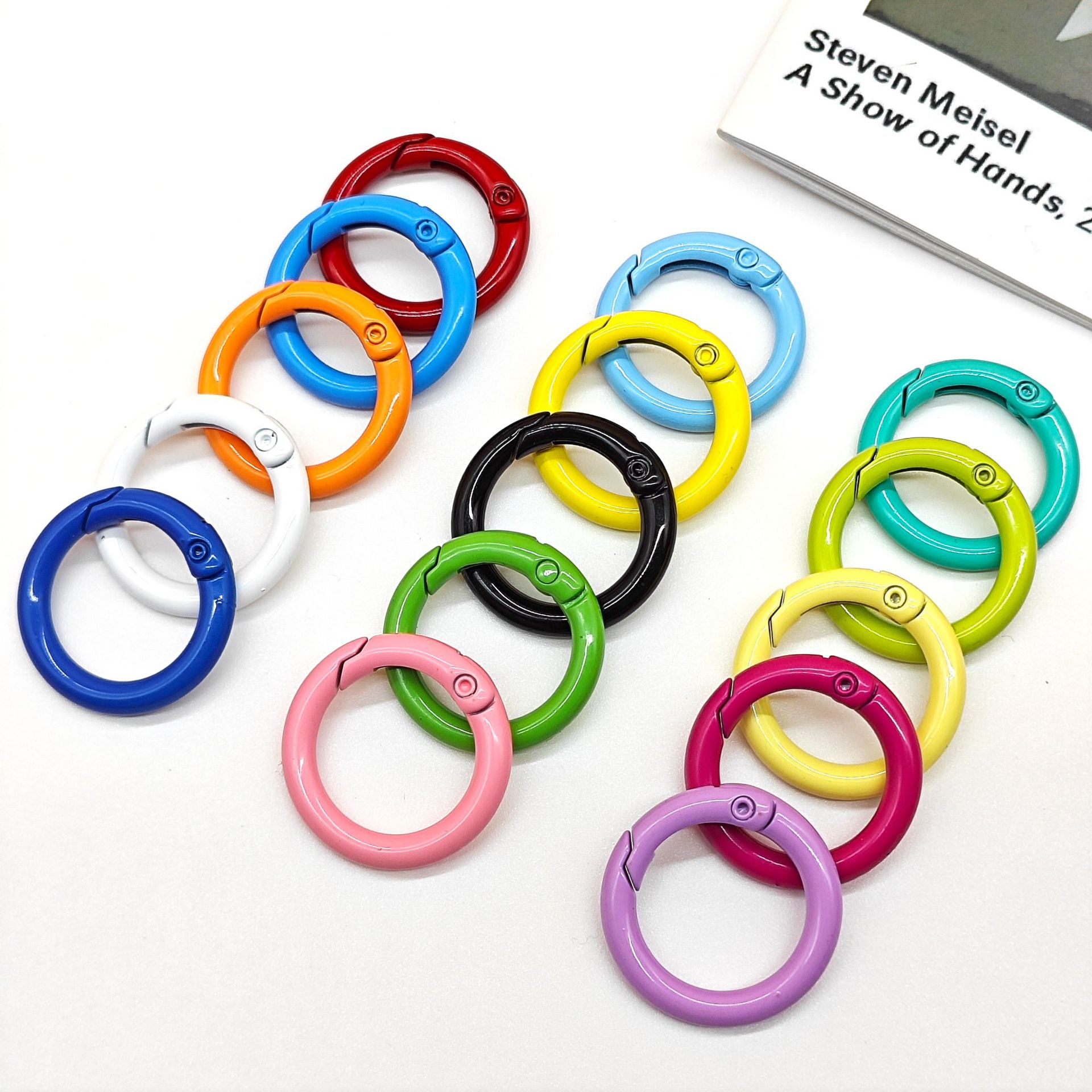 Цветные пружинные зажимы краска цинковый сплав кольцо для карт ключница DIY ювелирные аксессуары металлические украшения