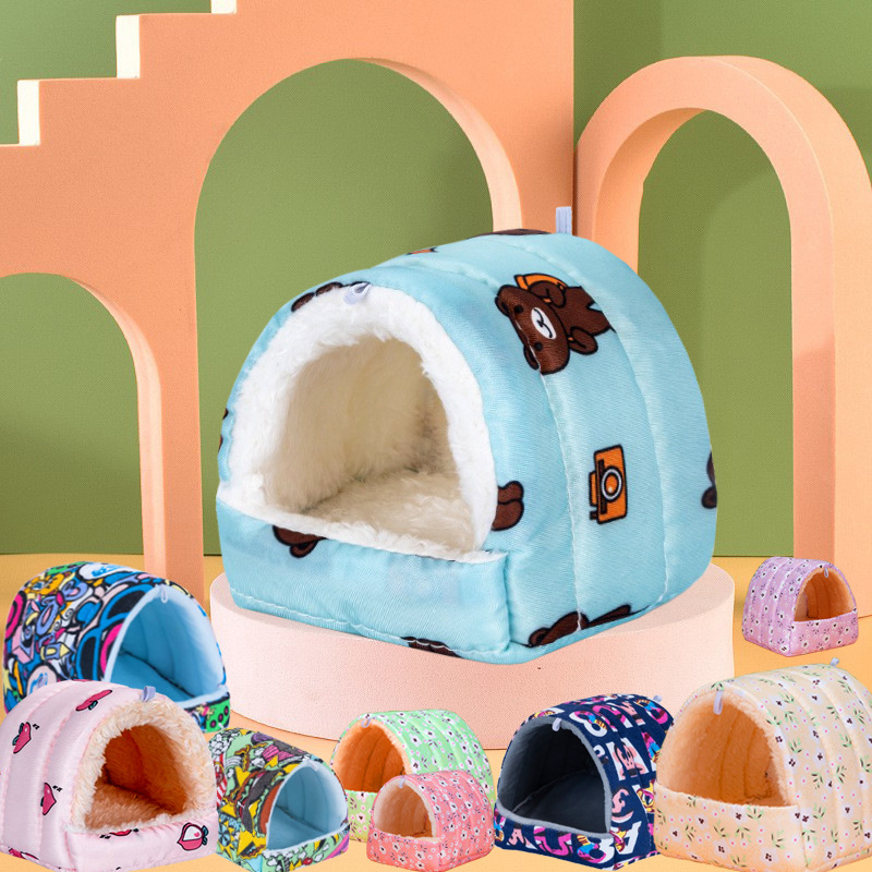 Оптовая продажа гнезда для хомяка зимнего теплого птичьего гнезда попугая белки Голландская свинья Цветочная ветка Мышь Золотой медведь водонепроницаемое хлопковое гнездо