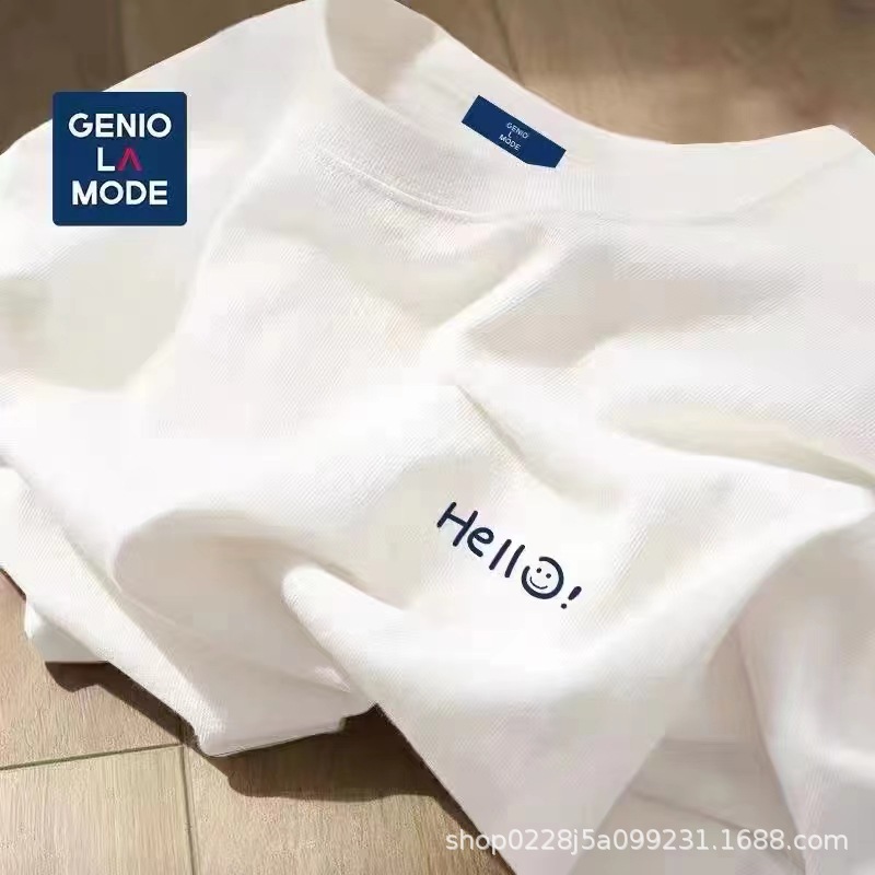Летняя новая футболка из чистого хлопка с коротким рукавом для мужчин и женщин свободная повседневная универсальная топовая модная
