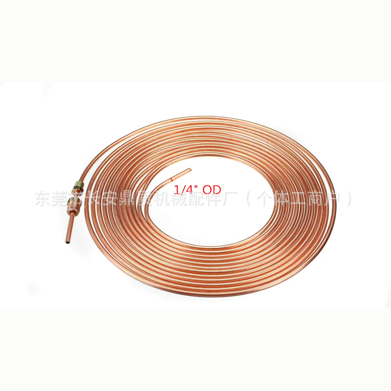 Cross-border e-commerce hot-dip gold-plated copper-coated brake pipe brake iron pipe 1/4 gold 16 accessories 25FT9048