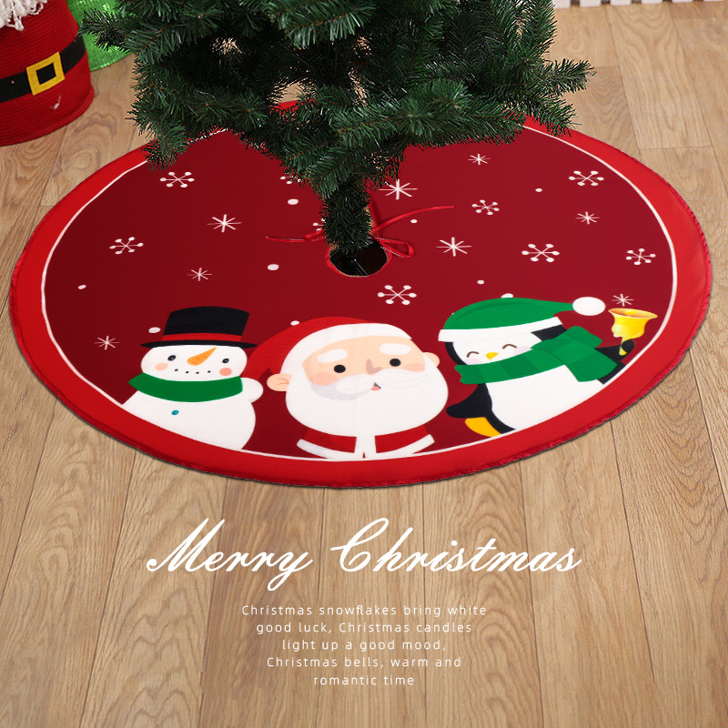 2022 Cross-Border New Christmas Tree Skirt Creative Exquisite Printed Tree Bottom Decoration Christmas Supplies Decoration Wholesale