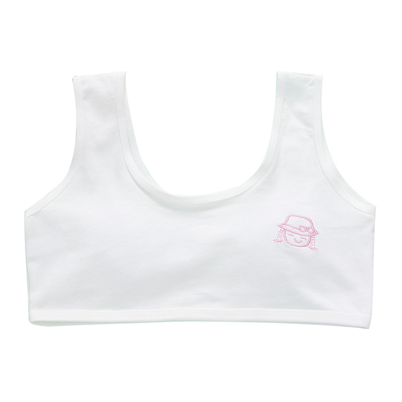 Factory direct cotton girls developmental vest primary school girls wear children's underwear thin cotton anti bump