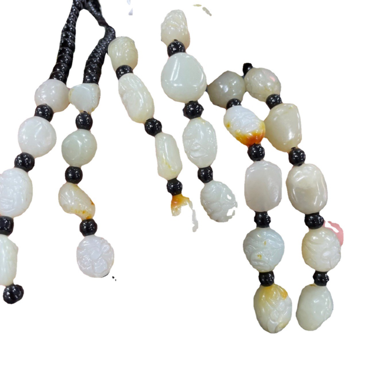 Xinjiang Hetian Jade Red Leather Bracelet Huang Qin Leather Handstring Hetian Jade Jujube Red Leather Original Stone Handstring for Men and Women