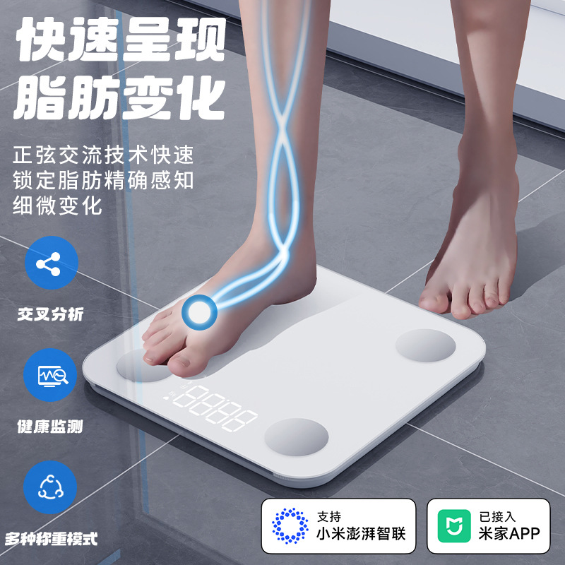 Body Fat Scale, Home Weight Scale, Accurate Digital Scale, Human Body Scale, Rechargeable Small Customized Model, Has Been Connected to Mijia App