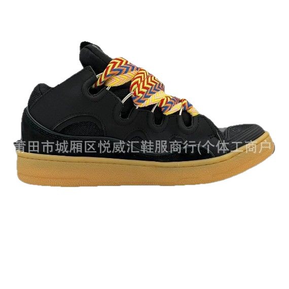 Putian Langfan men's and women's leather stitching lace-up CURB sports casual shoes vintage board shoes cross-border new daddy shoes