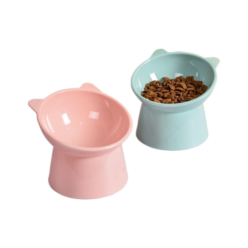 Factory direct neck protection pet bowl anti-knock cat and dog food bowl stainless steel food bowl high foot cat bowl pet bowl