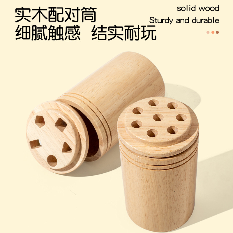 Weiweihu Color Classification Cartridge Children's 3-6 Color Shape Cognitive Matching Solid Wood Pen Cartridge Educational Wooden Toys