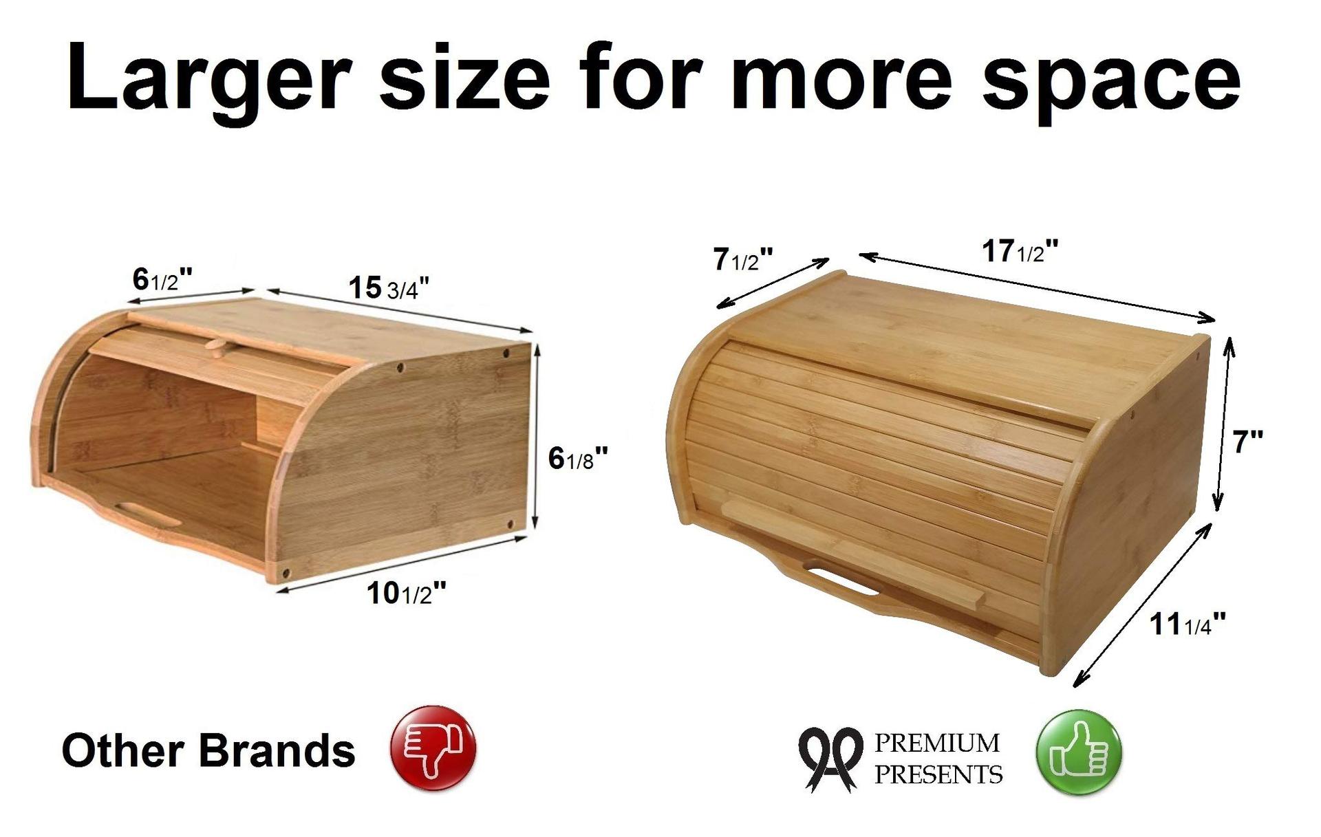 Bamboo wooden large bread box wooden storage box kitchen cabinet storage box bread roll top kitchen table storage box
