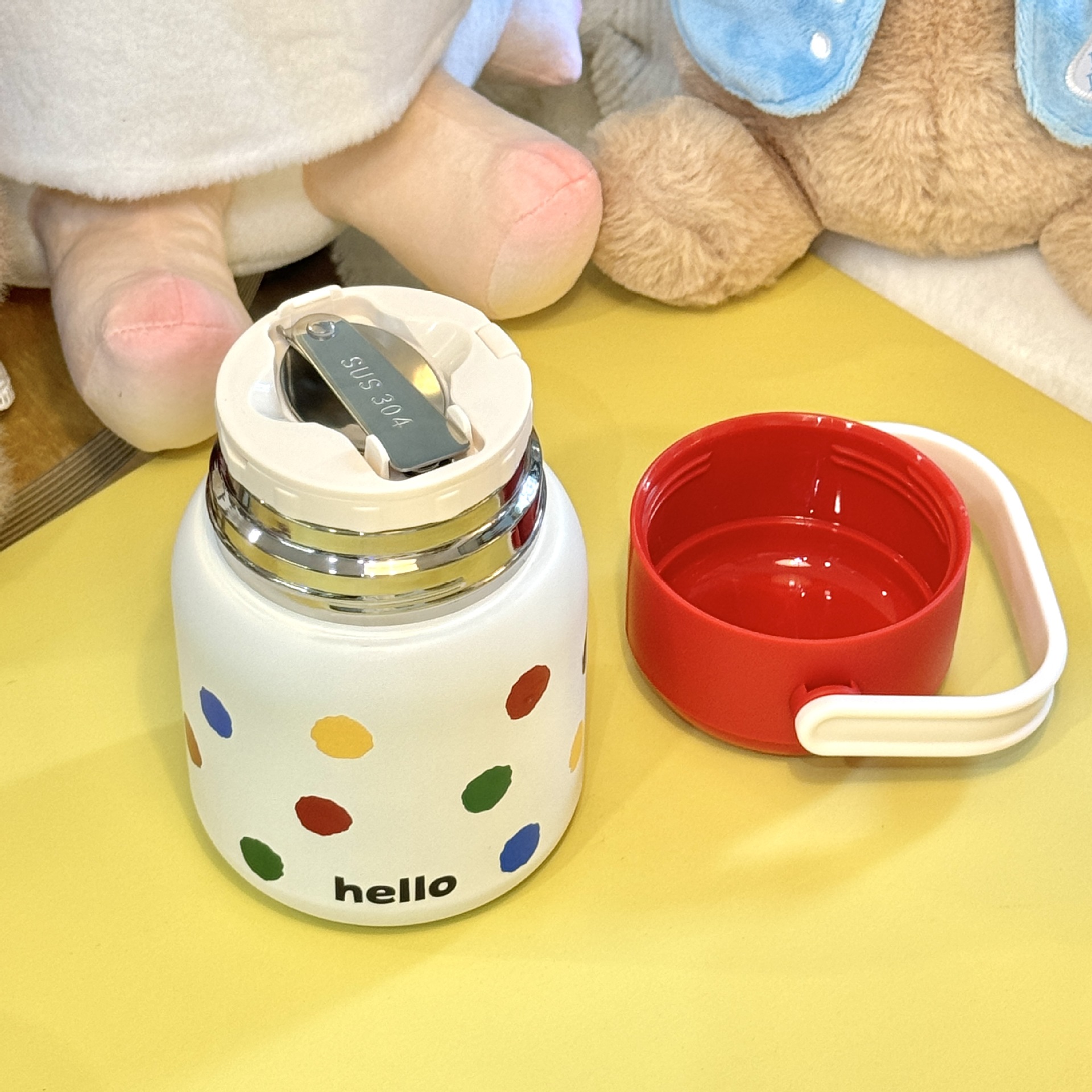 New Creative Cartoon Braised Pot 316 Stainless Steel Braised Beaker with Stainless Steel Spoon Large Capacity Portable Water Cup