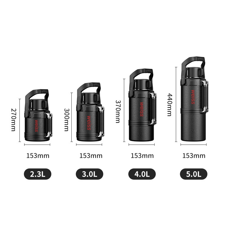 ♤ New Product 316 Stainless Steel Thermos Cup Men's All-Steel Thermos Pot Large Capacity Car Outdoor Travel Home Mountaineering